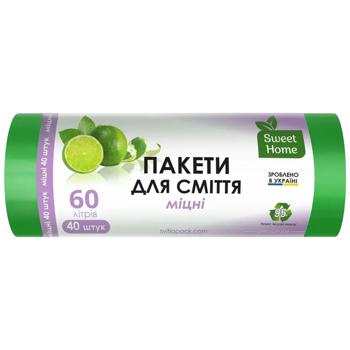 Пакети для сміття Sweet Home Міцні 60л 40шт - купити, ціни на Торба - фото 1