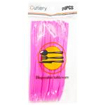 Ножі пластикові рожеві 155мм 20шт