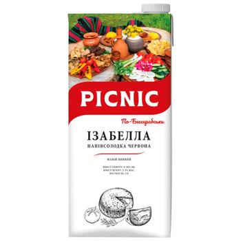 Picnic Black Sea Isabella Red Semi-Sweet Wine 9-12% 1l - buy, prices for - photo 2