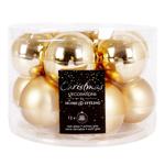 Christmas Golden Balls Set 12pcs 50mm