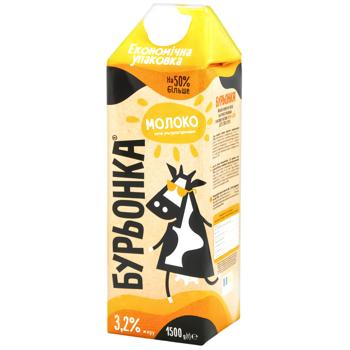 Burenka Ultrapasteurized Milk 3.2% 1.5kg - buy, prices for NOVUS - photo 1
