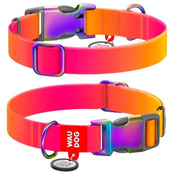 Waudog Nylon Recycled Dog Collar with QR Passport 25-35cm/15mm Gradient Orange - buy, prices for MasterZoo - photo 1