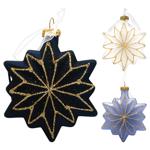 Decoris Star Glitter Glass Pendant 10.5cm in assortment