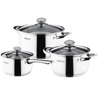 Набір посуду Ardesto Gemini Gourmet 16/18/20см 1.8/2.5/3.4л - купити, ціни на Auchan - фото 2