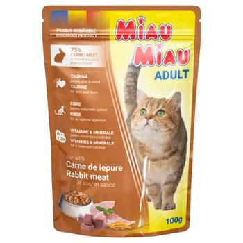 Miau Miau Wet Food with Rabbit for Cats 100g