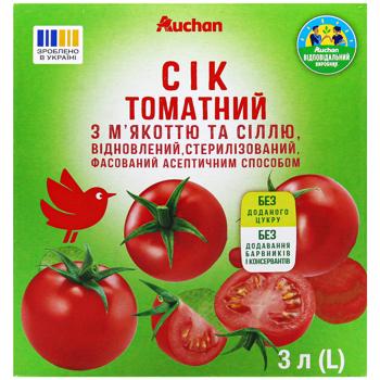 Сок Auchan томатный с мякотью и солью 3л - купить, цены на Auchan - фото 2