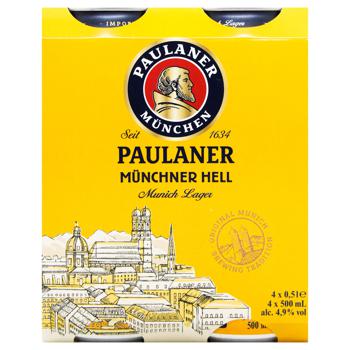 Пиво Paulaner Munchner Hell светлое 4,9% 0,5л x 4шт - купить, цены на За Раз - фото 2