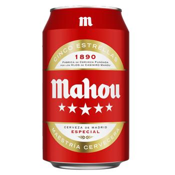 Mahou 5 Estrellas Light Beer 5.5% 0.33l - buy, prices for NOVUS - photo 1