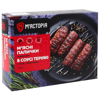 М'ЯСНІ ПАЛИЧКИ В ТЕРІЯКІ 330 Г Р - купити, ціни на Auchan - фото 1