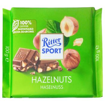 Шоколад молочный Ritter Sport с лесным орехом 100г - купить, цены на МегаМаркет - фото 1