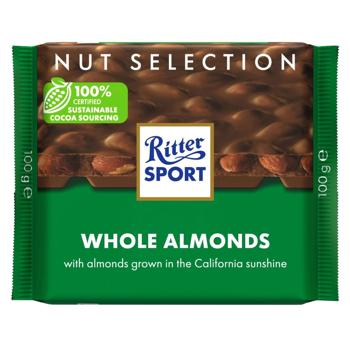 Шоколад молочний Ritter Sport з цільними мигдальними горіхами 100г - купити, ціни на КОСМОС - фото 1