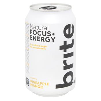 Brite Natural Pineapple and Mango Flavored Carbonated Energy Drink 0.33l - buy, prices for NOVUS - photo 1