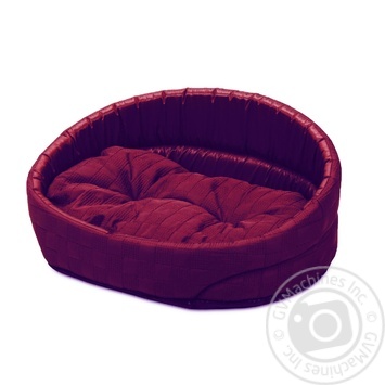 Priroda Lux-3 Burgundy Plank Bed for Dogs 62x44x22cm