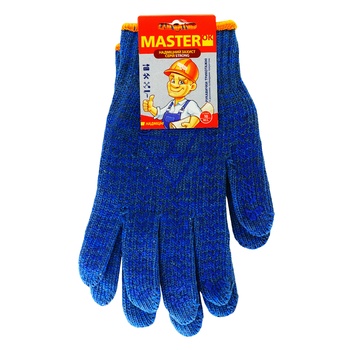 MasterОК Knitted Blue Mittens 10s M/L - buy, prices for Auchan - photo 1