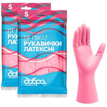 Dobra Gospodarochka Delikat Pink Latex Gloves size S - buy, prices for Ideal - photo 2
