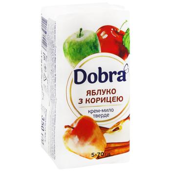 Крем-мыло твердое Dobra Яблоко с корицей 70г х 5шт - купить, цены на - фото 3