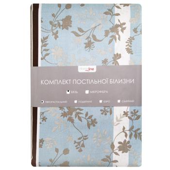 Комплект постельного белья Home Line Уют голубовато-бежевый - купить, цены на МегаМаркет - фото 1