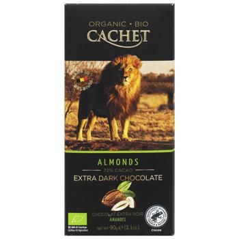 Cachet Dark Chocolate with Almonds 72% 90g