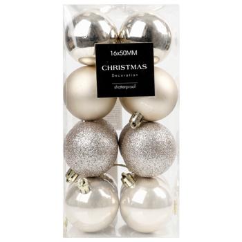 Koopman Set of Christmas Tree Balls 16pcs*50mm CAN300870