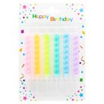 Multicolored Spirals Cake Candles 6pcs