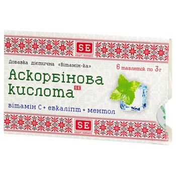 Аскорбінова кислота Farmakom Вітамін С + евкаліпт + ментол 6 таблеток - купити, ціни на Чудо Маркет - фото 1