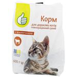 Корм сухий Auchan з яловичиною для дорослих котів 400г