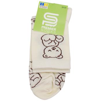 Шкарпетки Premier Socks підліткові високі Ведмедик р.23-25 молочний