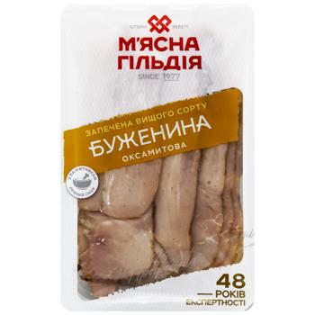 Буженина М'ясна Гільдія Оксамитова з пажитником запечена нарізка вагова - купити, ціни на Auchan - фото 1