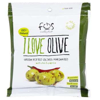 Fos Marinated Olives with Chili and Paprika 60g - buy, prices for - photo 1