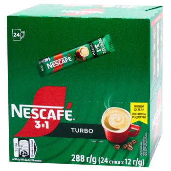 NESCAFÉ® 3-in-1 Turbo Instant Coffee Drink in Sticks 12g x 24pcs - buy, prices for METRO - photo 1