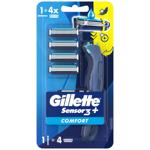 Gillette Sensor 3+ Razor with 4 Replacement Cartridges