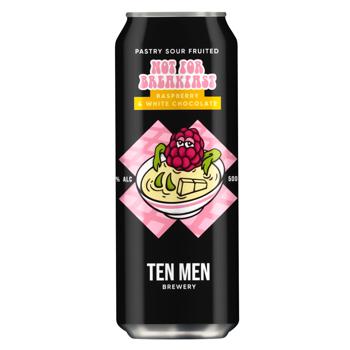 Ten Men Not for Breakfast: Rasberry and White Chocolate Semidark Unfiltered Beer 4% 0.5l - buy, prices for WINETIME - photo 1