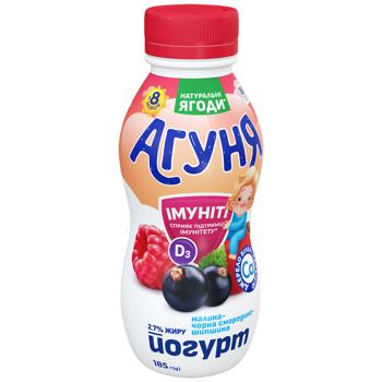 Йогурт Агуня Иммунити Малина-черная смородина-шиповник 2,7% 185г - купить, цены на Auchan - фото 2