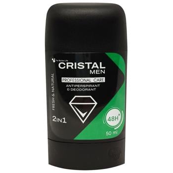 Дезодорант Cristal Men Fresh & Natural 2в1 стік 50мл - купити, ціни на Cупермаркет "Харків" - фото 1