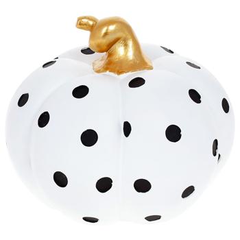 Декор Bona Di Тыква в горошек 19см черно-белый с золотом - купить, цены на WINETIME - фото 1