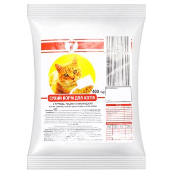 Корм сухий 7 з куркою, рисом та кукурудзою для котів 400г