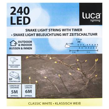 Світлодіодна гірлянда Снейк класичне біле світло 240 LED 6м срібна ZELENA 1 шт - купить, цены на - фото 3