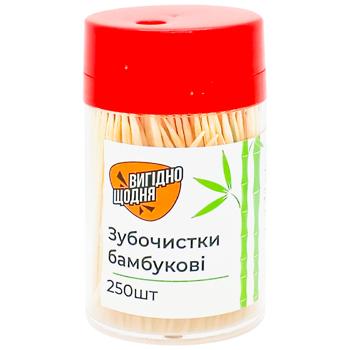 Зубочистки Вигідно щодня бамбуковые 250шт - купить, цены на Чудо Маркет - фото 1