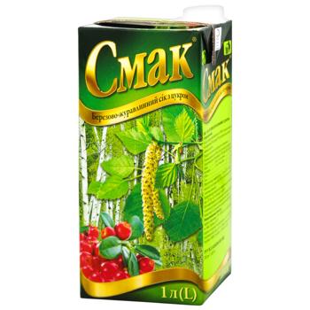 Сок Смак березово-клюквенный 1л - купить, цены на Чудо Маркет - фото 1