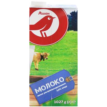 Молоко Auchan ультрапастеризованное 2,5% 1027г - купить, цены на Auchan - фото 2