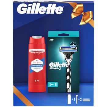 Gillette Mach3 Razor with 2 Cartridges and Old Spice Whitewater Shower Gel 250ml Gift Set - buy, prices for METRO - photo 1