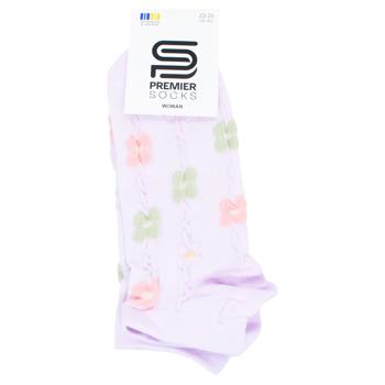 Premier Socks Women's Openwork Flowers Low Cut Socks s.23-25 Light Lilac