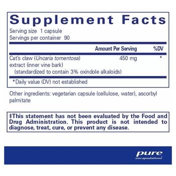 Pure Encapsulations Cat's Claw 450mg 90 capsules - buy, prices for Biotus - photo 2