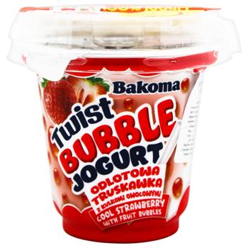 Bakoma Twist Bubble Strawberry with Fruit Balls Yogurt 210g - buy, prices for METRO - photo 1