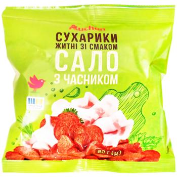 Auchan Rye Rusks with Lard and Garlic Flavor 80g - buy, prices for Auchan - photo 1