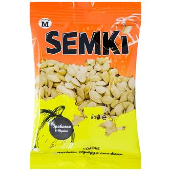 Насіння гарбуза Semki смажене солоне 80г - купити, ціни на Чудо Маркет - фото 1