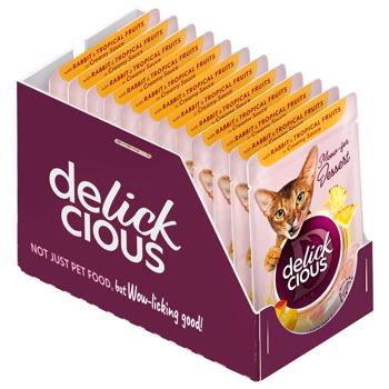 Корм вологий Delickcious Пластівці з кроликом та тропічними фруктами для котів 80г - купити, ціни на - фото 2