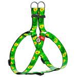 Waudog Nylon Harness for Dogs with QR Passport 40-55cm/15mm with Avocado Design