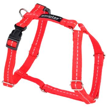 Шлея для собак Amiplay Reflective Guard полипропилен 17-27см / 26-35см / 10мм красный - купить, цены на MasterZoo - фото 1