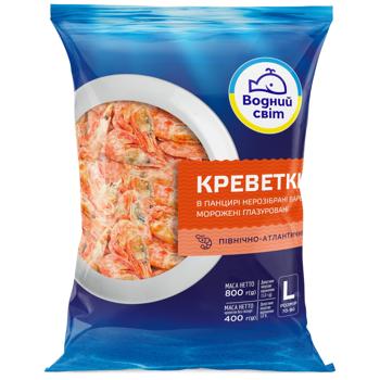 Креветки Водний Світ L 70/90 варено-морожені 800г - купити, ціни на КОСМОС - фото 2